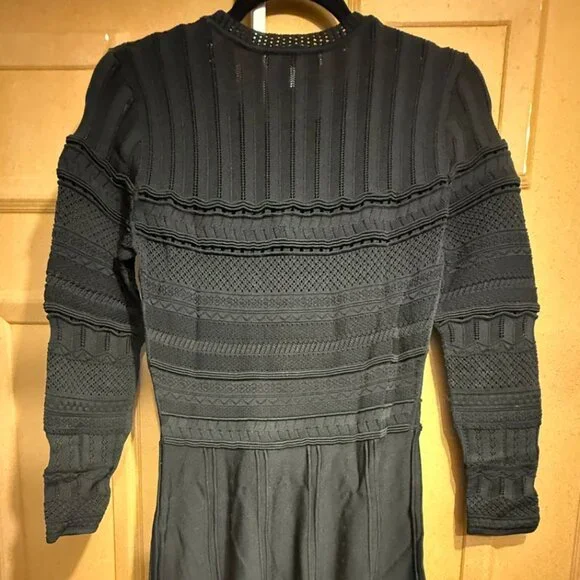 REISS Black Knit Midi Dress | Size US 6 (EU 38) - Picture 9 of 11